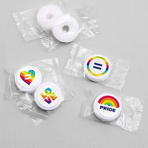 Miniatura 4 de Big Dot of Happiness Love is Love  Pride Rainbow Party - Calcomanías redondas para dulces de chocolate (1 hoja de 108)