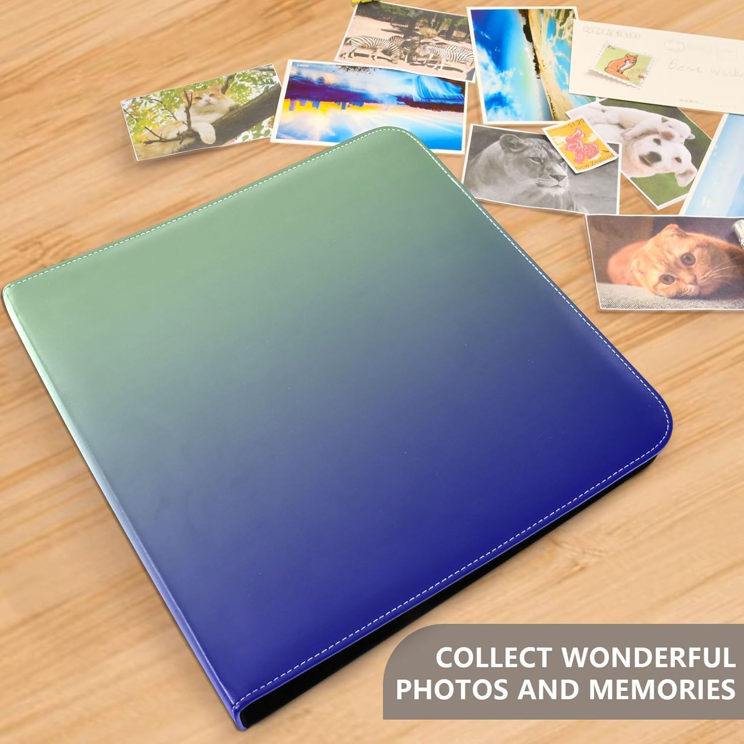 Dark Blue Green Large Leather Cover Bookshelf Photo Albums Scrapbooking Albums for Family Wedding Star Photos & Arts Dark Blue Green