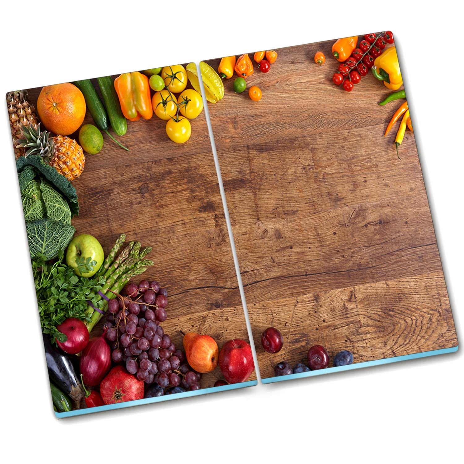 Planche à découper verre 2x30x52 cm plaque de poêle et protection éclaboussures cuisine Décormat