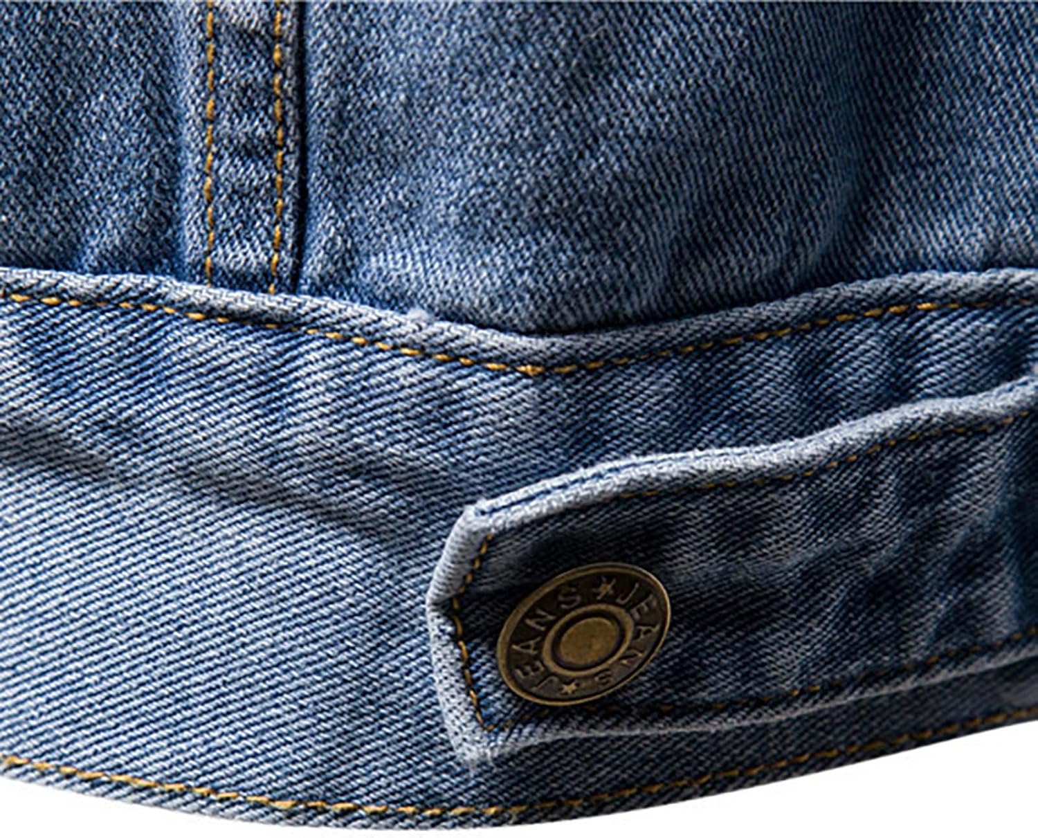 Mens Denim Jacket Casual Lapel Long Sleeve Slim Fit Button Down Coat Fall Fashion Trucker Cowboy Outwear 2025