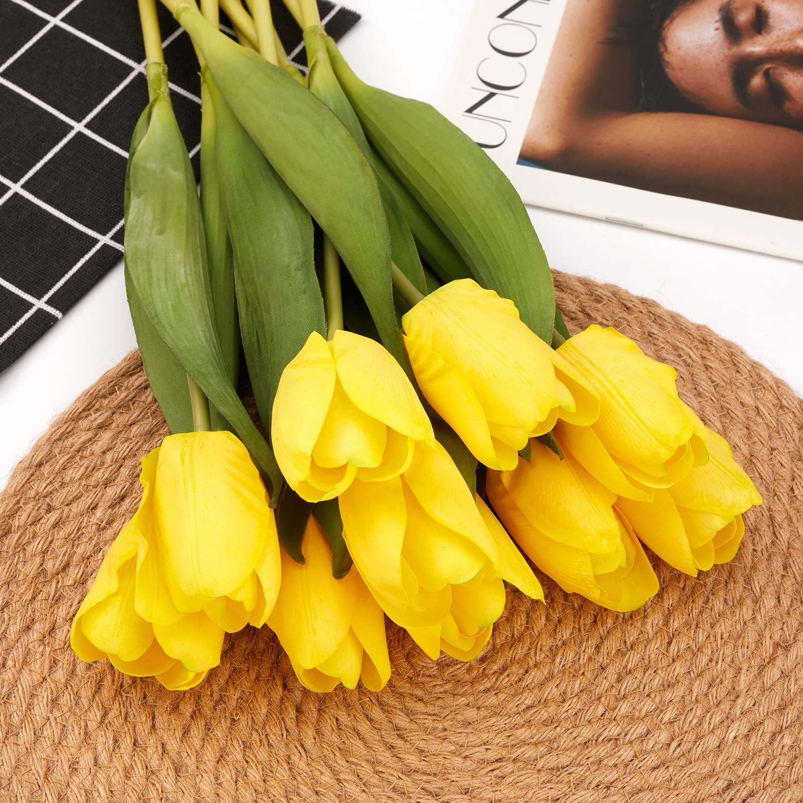 Künstliche Tulpen, feuchtigkeitsspendende Tulpen für Fotografie, Ornamente, Zuhause, Garten, Hochzeit, Party, Dekoration, künstliche Blumen (gemischte Farben), 20 Stück