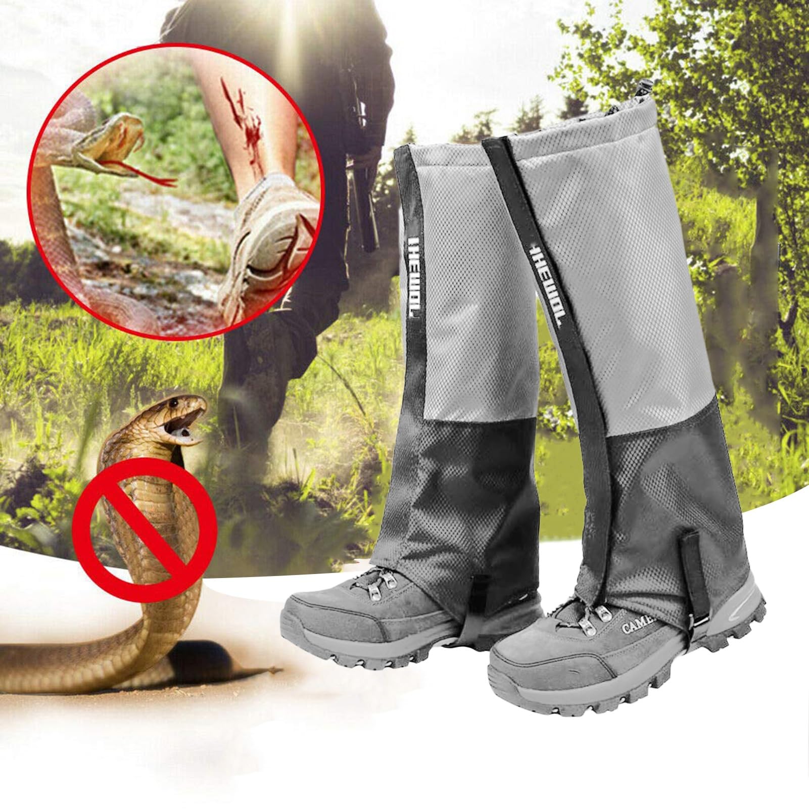 Beingamaschen, Atmungsaktive Schlangengamaschen, Verstellbare Knöchelgamaschen, Karierter Stoff, Geeignet for Outdoor-Sport Und Arbeit Im Freien (2 Farben Erhältlich)