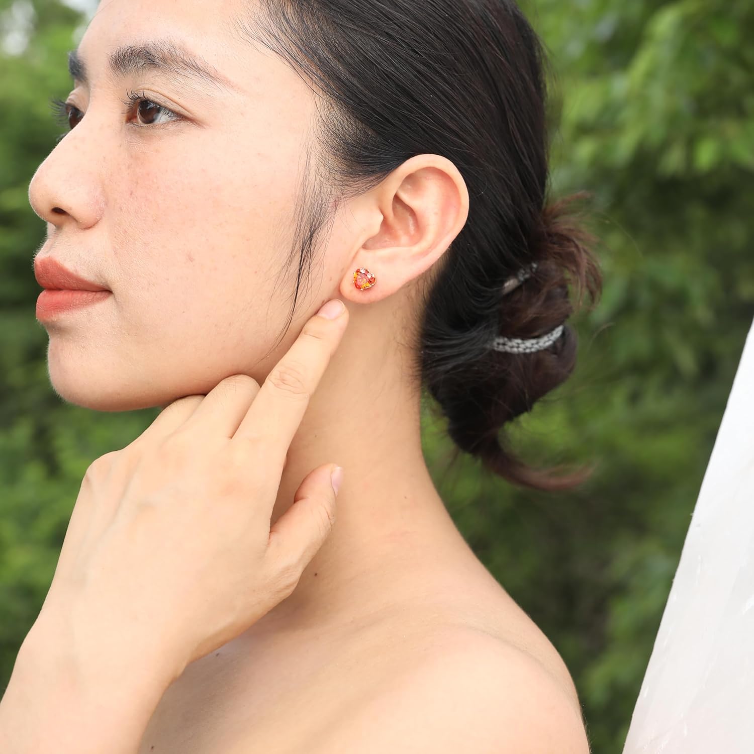 8mm Heart-Cut Birthstone Stud Earrings for Women – 18K Gold Plated Hypoallergenic Cubic Zirconia Earrings, Nickel Free, 12 Months Colors, Everyday Jewelry, Gift for Her, Bridal, Birthday, Christmas - Image 9