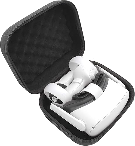 CASEMATIX Carcasa rígida para auriculares VR compatible con Oculus Quest 2 VR y accesorios seleccionados