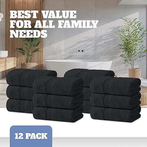 Miniatura 100 de White Classic Juego de toallas de baño suaves de lujo de algodón de 21.16 oz/m², extra grandes, 35 x 70 pulgadas, altamente absorbentes y de secado