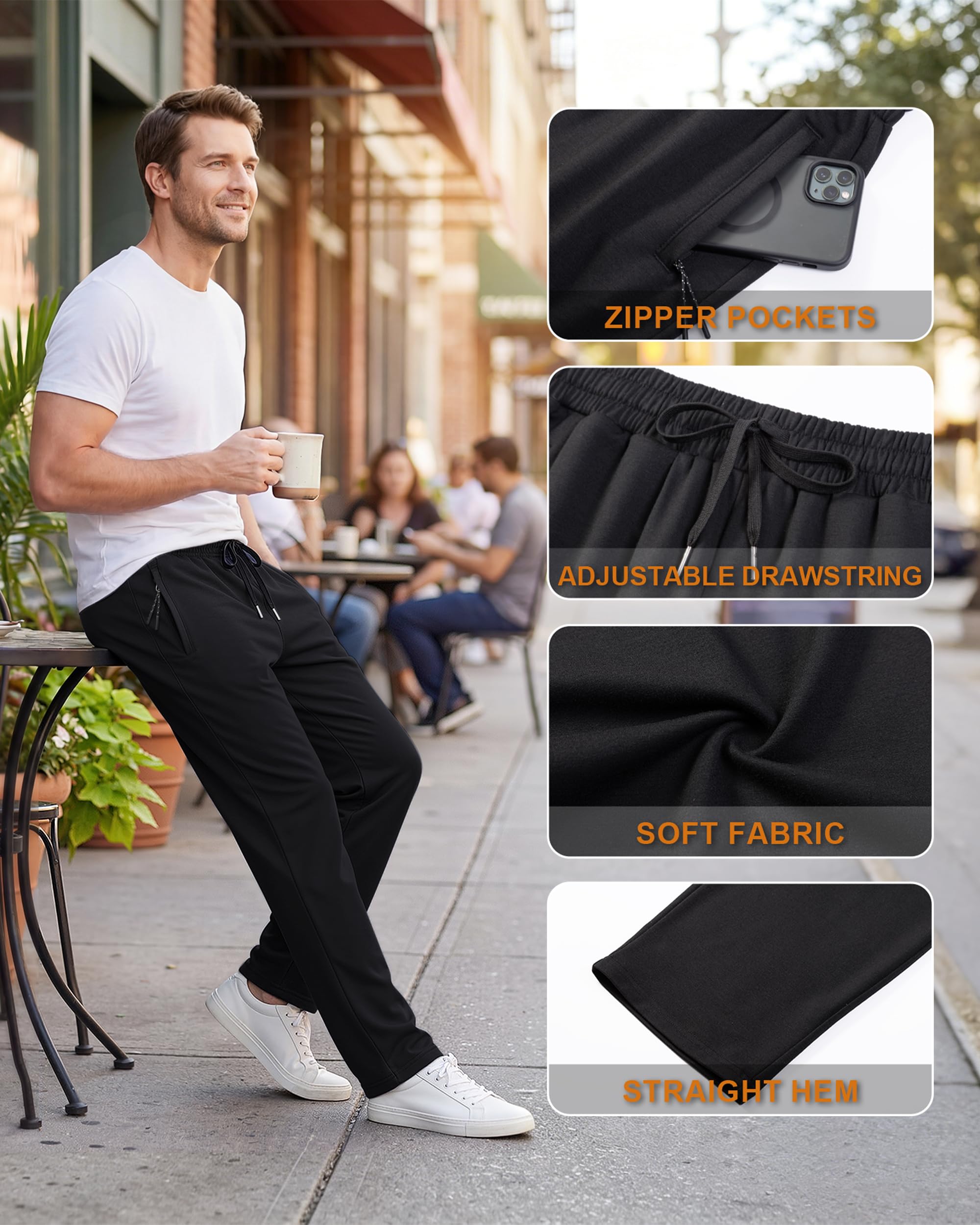 BULLIANT Jogginghose Herren 2er, Hosen Herren Schlupfhose Jogginghosen Männer Freizeithose Sporthose Reisverschlusstaschen