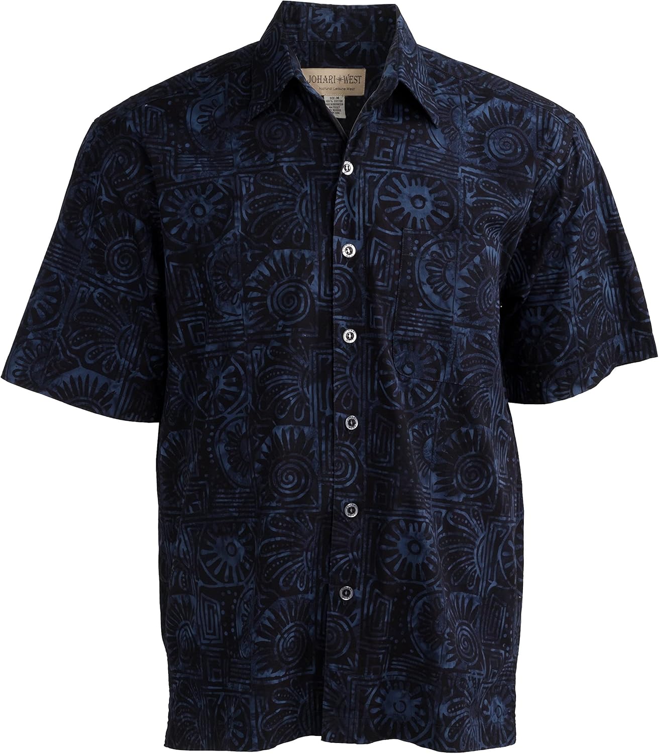 Johari West Men's Hawaiian Shirt Short Sleeve Button Down Casual Tropical Shirt - Image 2