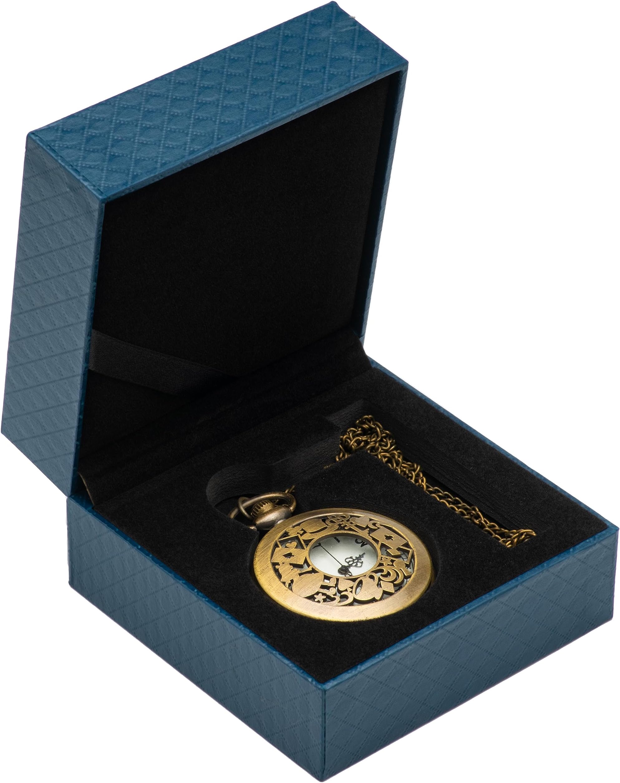 SiliFine 2 Pcs Wooden Pocket Watch Display Case Walnut Wood Single Watch Gift Box