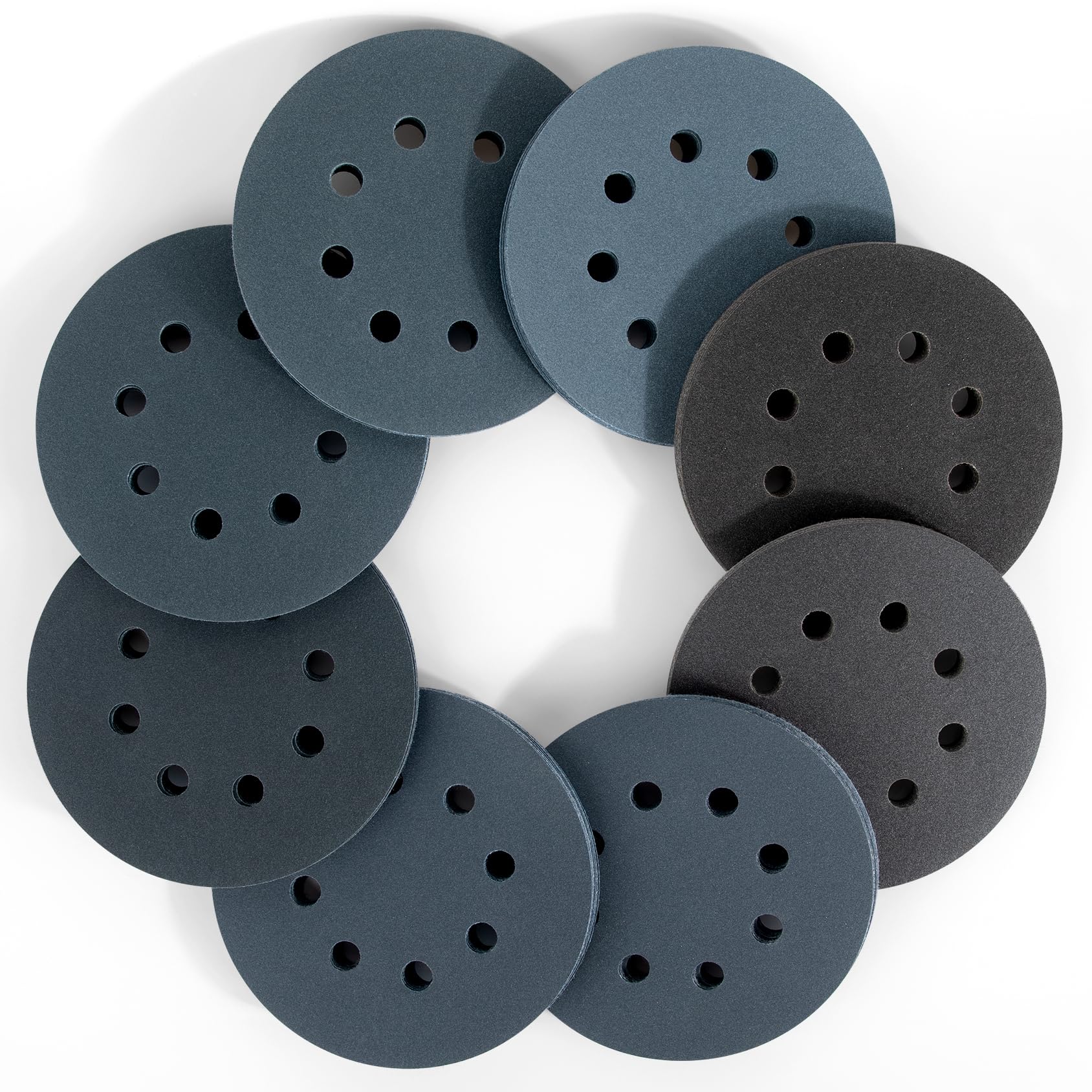 Viaky 80Pcs 125mm Wet Dry Sanding Discs, Hook and Loop Random Orbital Sander Pads 320 400 600 800 1000 1200 1500 2000 Grit | Silicon Carbide Sandpaper for Wood, Metal, Furniture & Auto Polishing — image 1