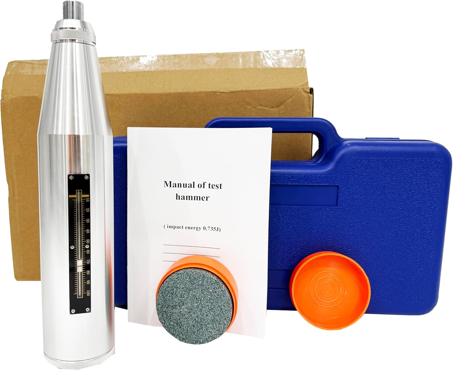 Brick Rebound Hammers Non Destructive Testing Rebound Hammer With Impact Energy 0.735J Pointer Slider Friction 0.5N±0.1N for Light Material Such As Brick,Light Bone Concrete