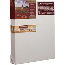 Masterpiece ZSMM-0816 Monet Pro 1.5" Deep Monterey 10.5 oz Cotton Medium Texture Stretched Artist Canvas 8" x 16" 3 Pack