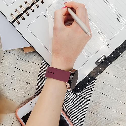 Miniatura 8 de Correa de silicona compatible con SKG V7 Smart Watch, paquete de 2 correas de repuesto deportivas de silicona suave de liberación rápida para reloj