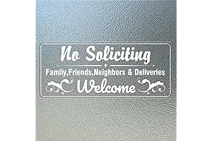 No Soliciting Sign for Door or Window - No Soliciting Decal Sticker