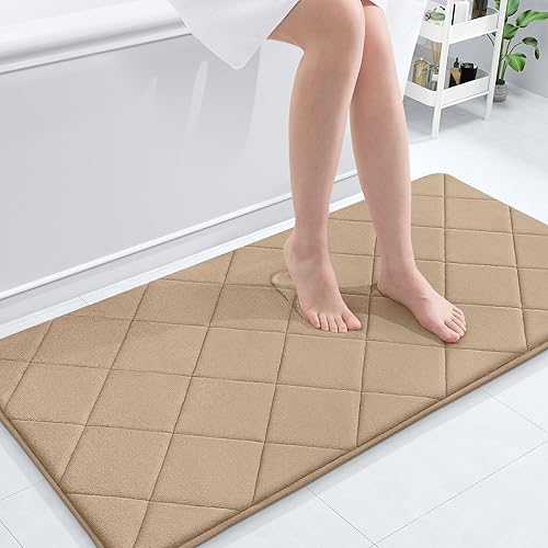 Miniatura 219 de OLANLY Tapete de baño de espuma viscoelástica de 24 x 16 pulgadas, ultra suave y absorbente, lavable a máquina, cómodo tapete de baño para suelo de