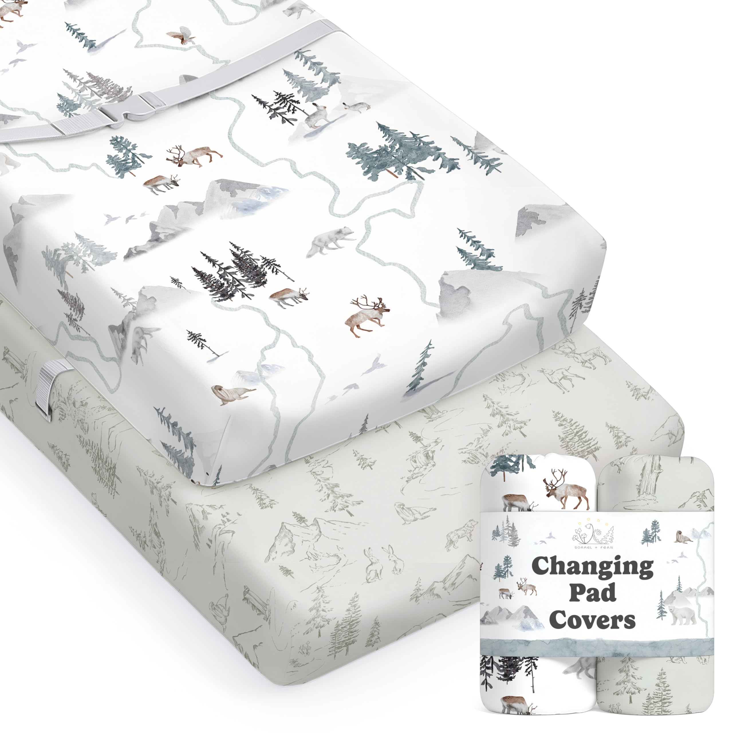 Sorrel + Fern Baby Changing Pad Cover 2-Pack - changing table pads and covers | Mubboo