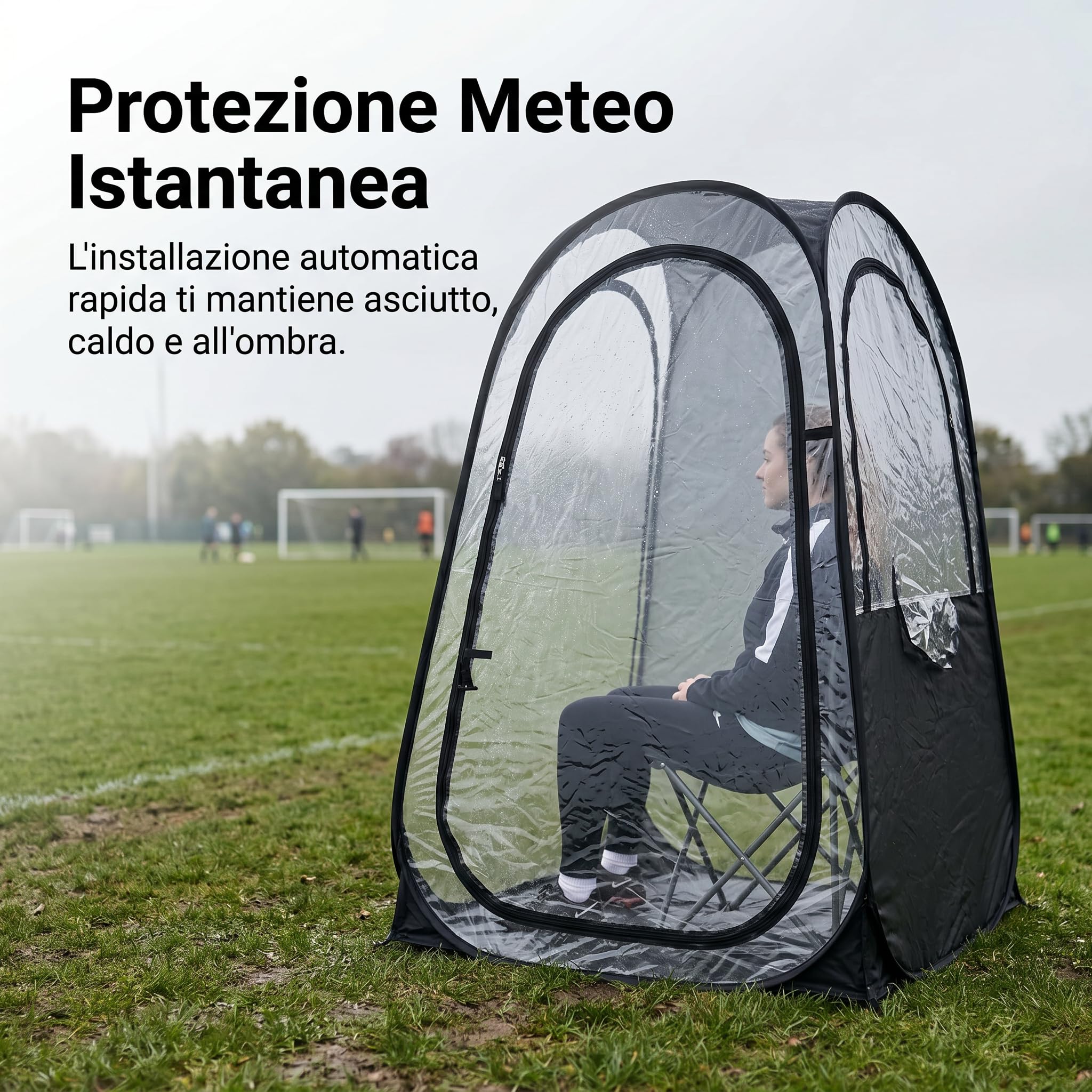 Homyl -up portatile trasparente per pesca e riparo sportivo 1-2 persone