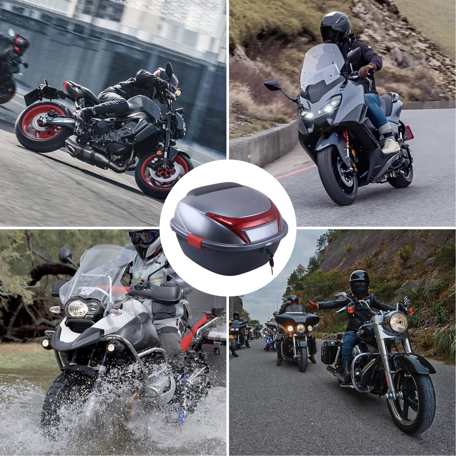Pudełko na bagażnik motocyklowy, pudełko na bagaż motocyklowy Wbudowana