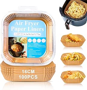 Carta Da Forno Per Friggitrice Ad Aria - 100 Pezzi 20cm - Antiaderente - Per Forno E Microonde - Foto 6