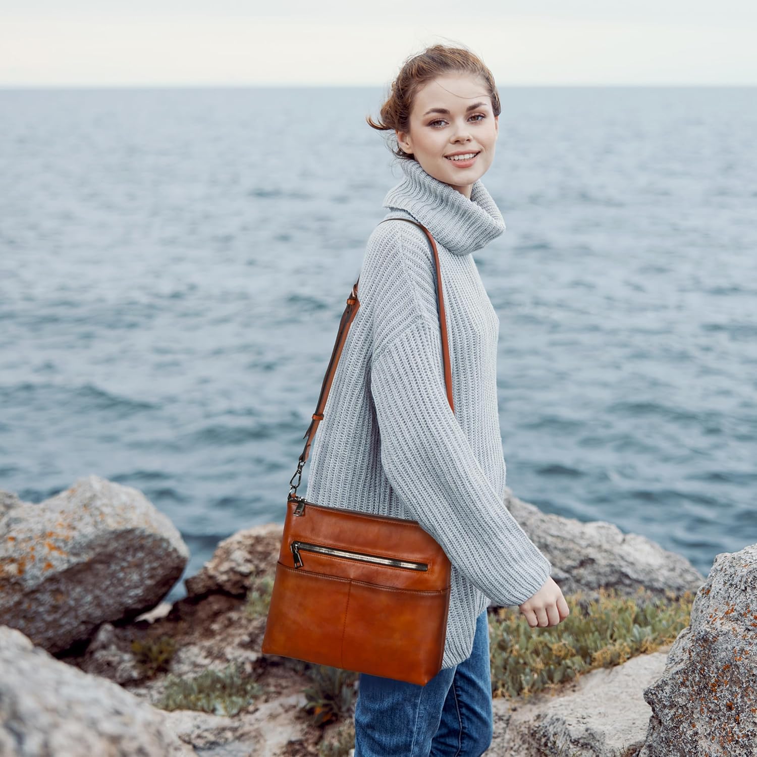 Iswee Crossbody Bag for Women Leather Purses Fashion Designer Handbags - Image 3