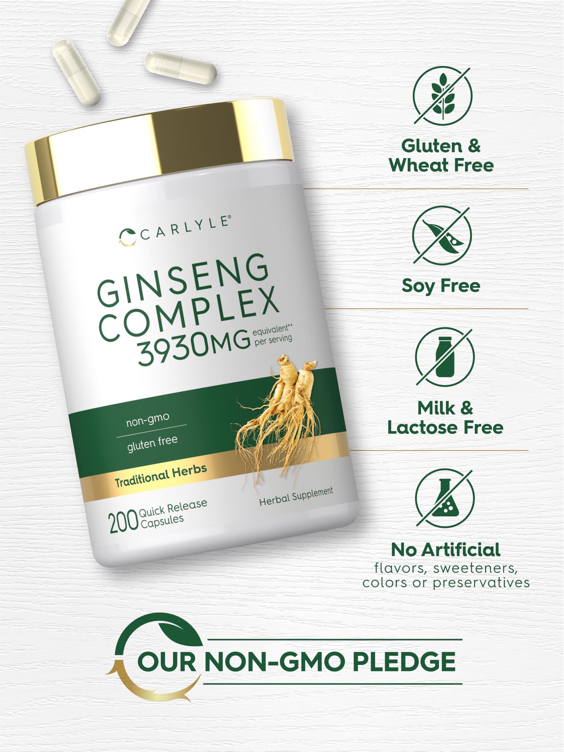 Carlyle Ginseng Complex Capsules | 200 Count — Amazon image 5