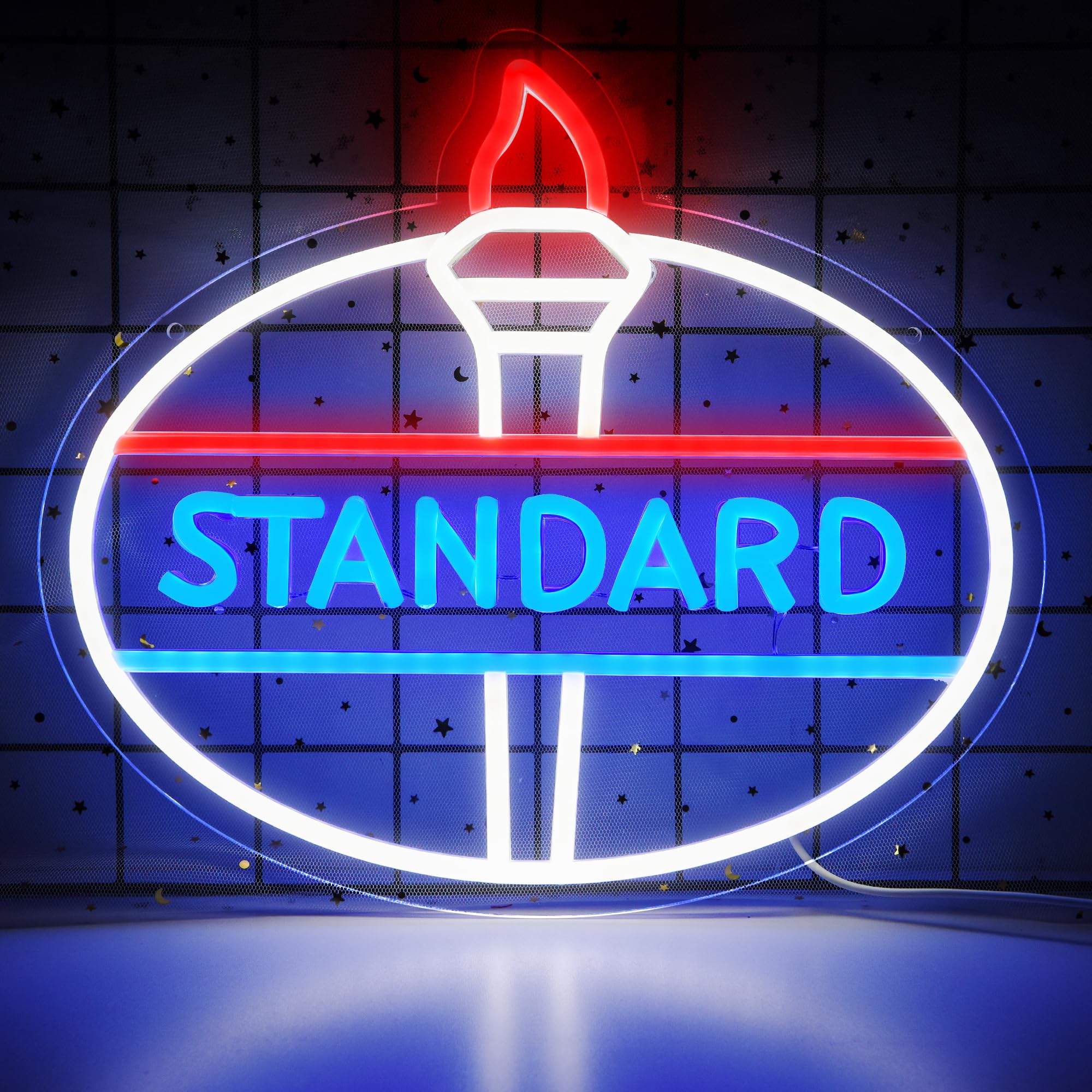 Standard Neon Sign for Wall Decor Gasoline Led Neon Light for Man Cave Garage Led Light Sign for Auto Room Repair Shop 5V USB Powered Size13.7 * 12.2inch(ZYLD083)