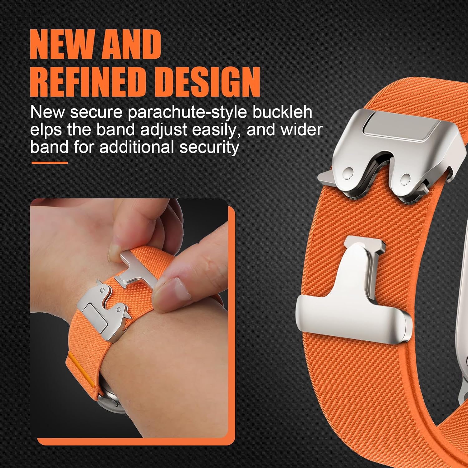 Elastic Sport Band for Apple Watch Ultra/2/3 Bands 49mm 46mm 45mm 44mm 42mm iWatch Bands Men,Parachute Buckle Stretchy Fabric Nylon Strap for Apple Watch SE 3/2/1 Series 11 10 9 8 7 6 5 4 3 Ultra - Image 4