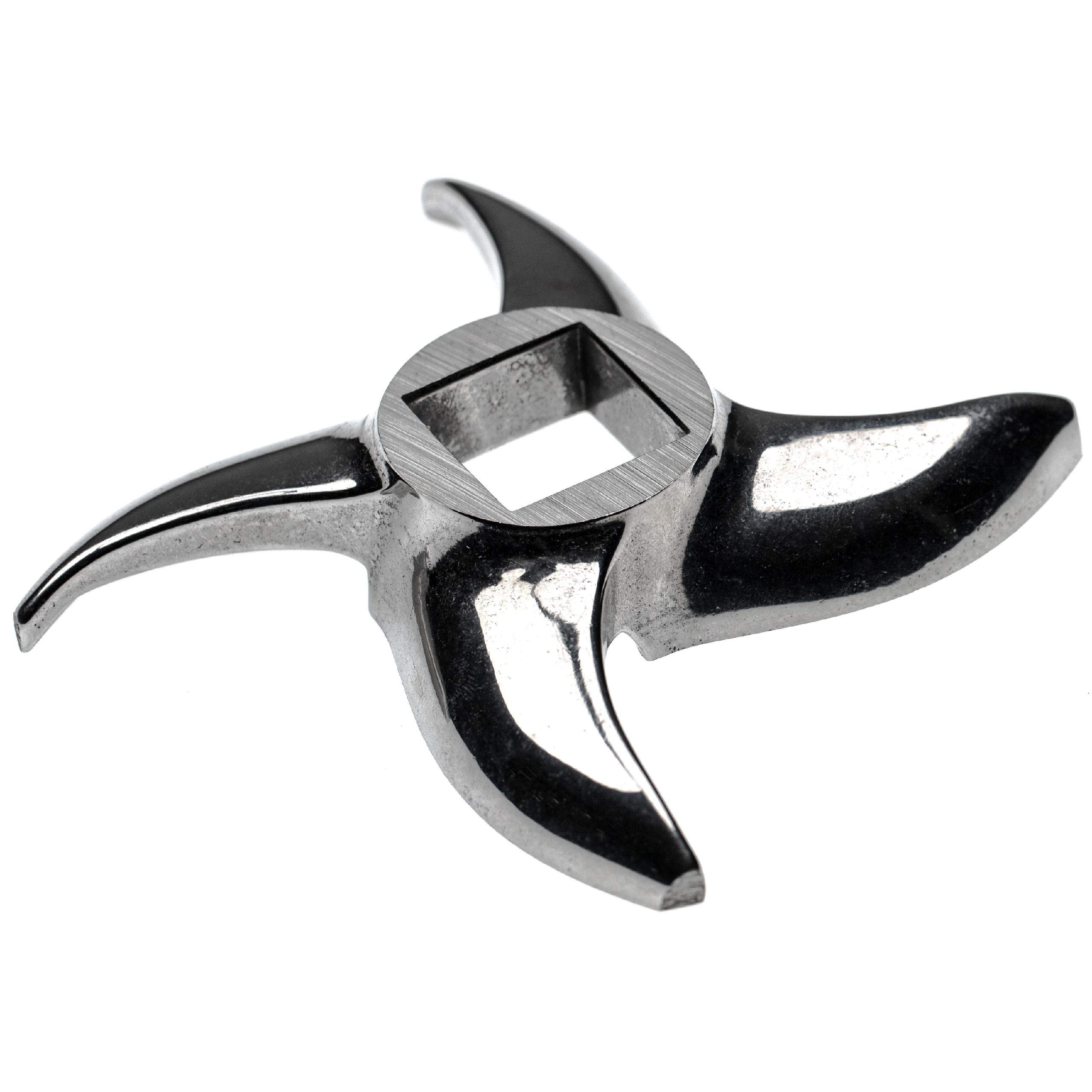vhbw Coltello a falce m. 42 per tritacarne - apertura quadrata, 22,1 x 22,1 mm, acciaio inox