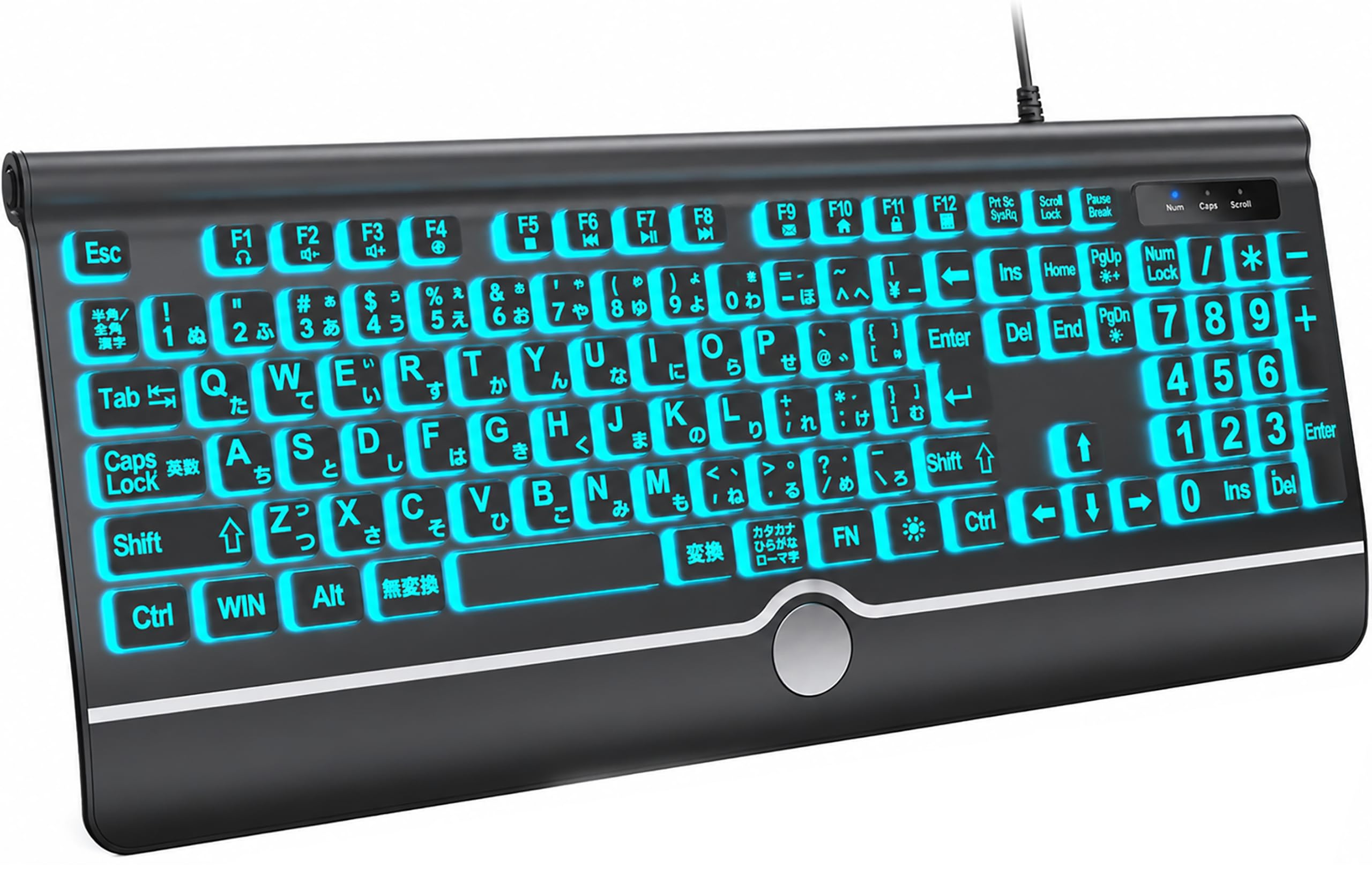 Amazon | BERGUF リストレスト付き USB有線キーボード 大きな文字 7色
