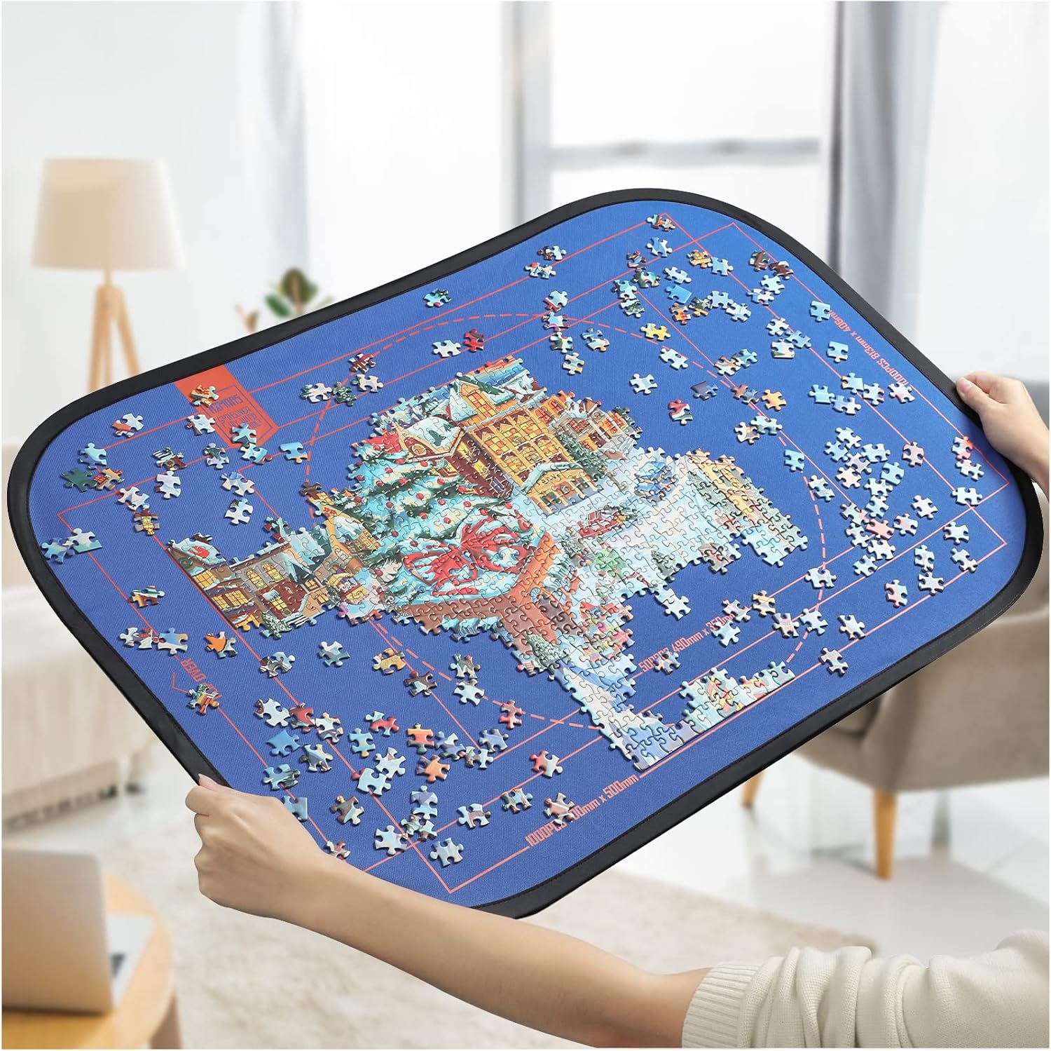 HXMARS Foldable Jigsaw Puzzle Board Large Portable 1000 Pieces Puzzle