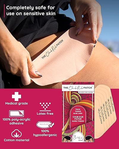 Miniatura 8 de Para muslos (como se ve en el tanque de tiburones), parches de cinta de fricción antirozaduras en los muslos, cinta de piel antirozaduras para la