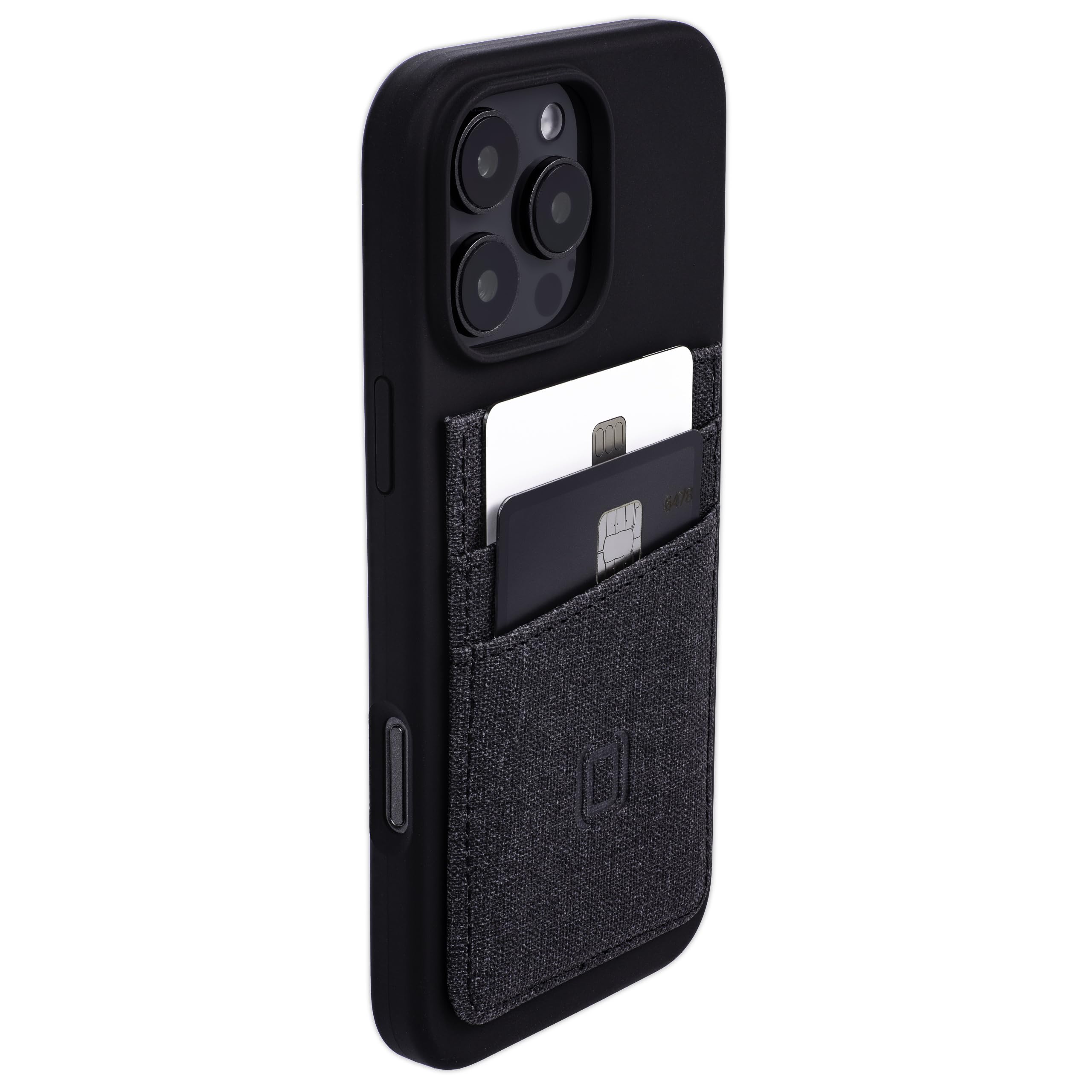 Dockem Custodia per iPhone 16 Pro Max con Guscio in Silicone, Piastra Metallica Integrata per Montaggio Magnetico e Portafoglio in Finta Pelle Cucito con 2 Slot per Carte (M2L, Nero)