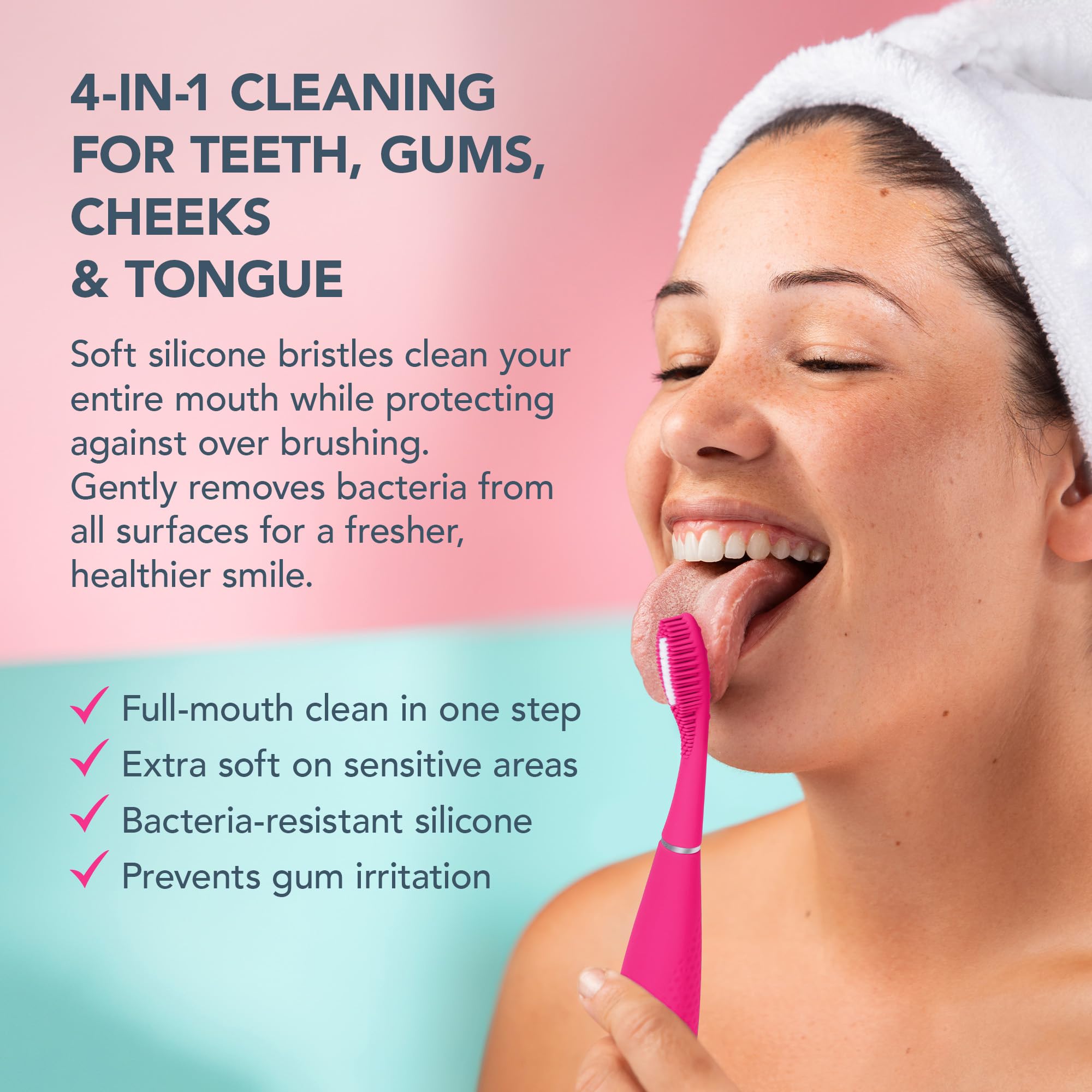 FOREO issa 4 Smile Spazzolino Elettrico Sonico – Compatto e Portatile, Testina Ibrida 4-in-1, Efficace sulla Placca, Batteria Lunga (265 Giorni), Testina Sostituita Ogni 6 Mesi
