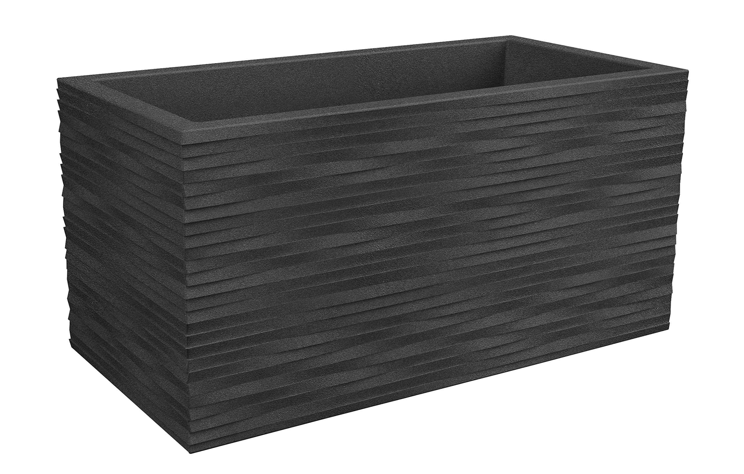 Tecnokit Nicoli vaso rettangolare rotazionale in resina Cassetta Elegance, per interni ed esterni, fioriera grande dimensioni cm 60x30x30 cm 80x40x40 (60x30x30, Antracite)