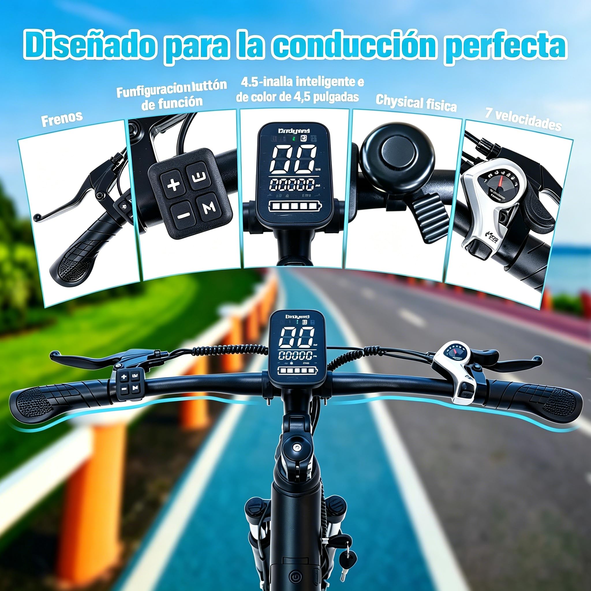 Bodywel A26 Bicicleta Eléctrica Hombre 26 Pulgadas, E-Bike con Batería Extraíble 36V 13Ah, Autonomía 35–60 km, Motor 250W, 7 Velocidades, Frenos de Disco Mecánicos