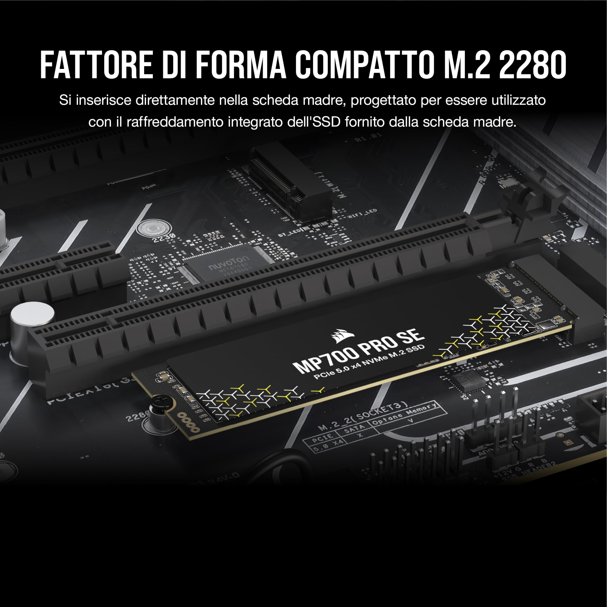 Corsair MP700 PRO SE 4 TB M.2 PCIe Gen5 x4 NVMe 2.0 SSD – M.2 2280