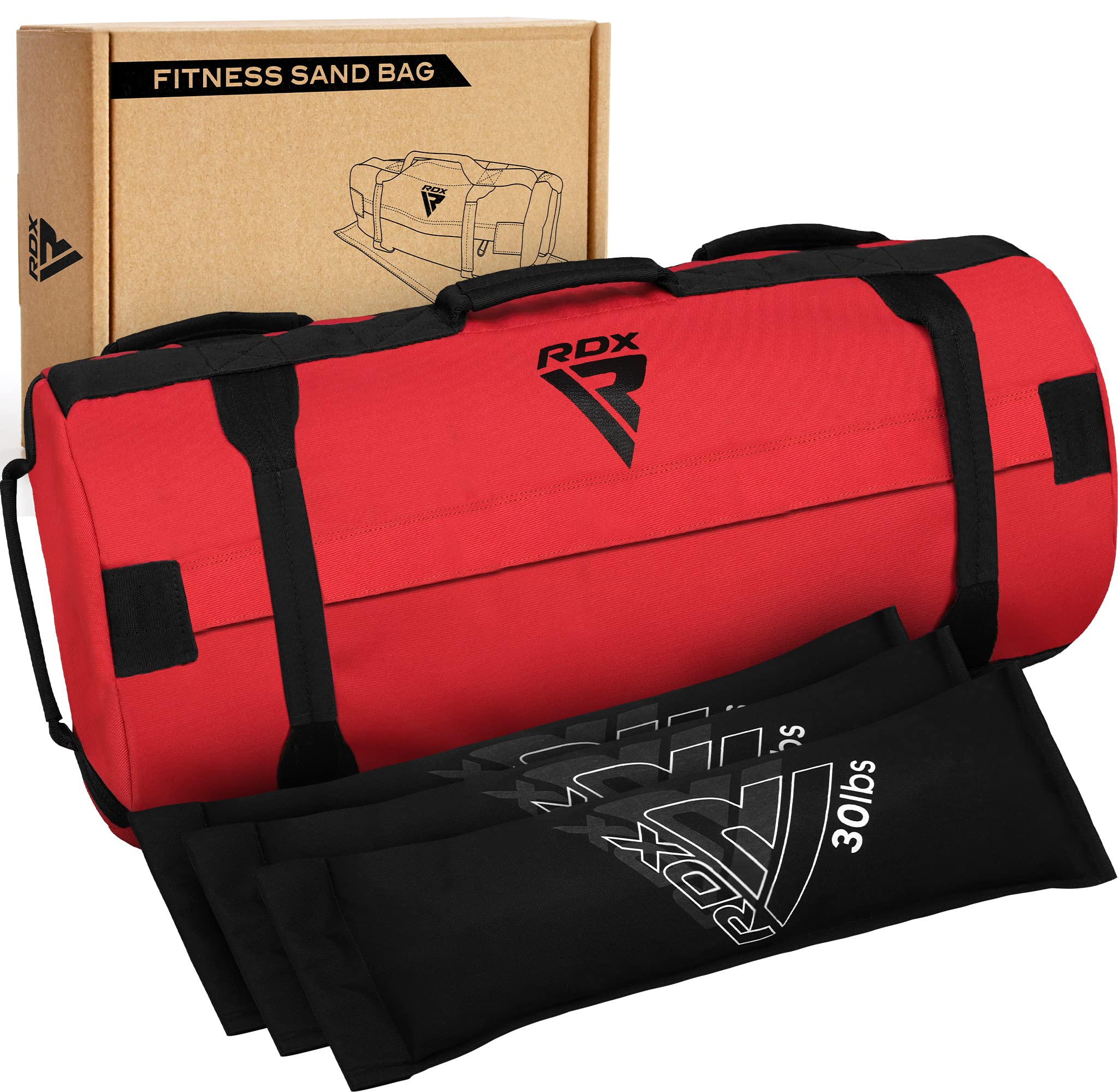 RDX Sandbag for Fitness Weights Training, Unfilled Power Bags with Handles, 2-90 KG Adjustable Weighted Slam Bag for Strength Powerlifting Running Heavy Workout Home Gym Exercises, SOLD AS UNFILLED