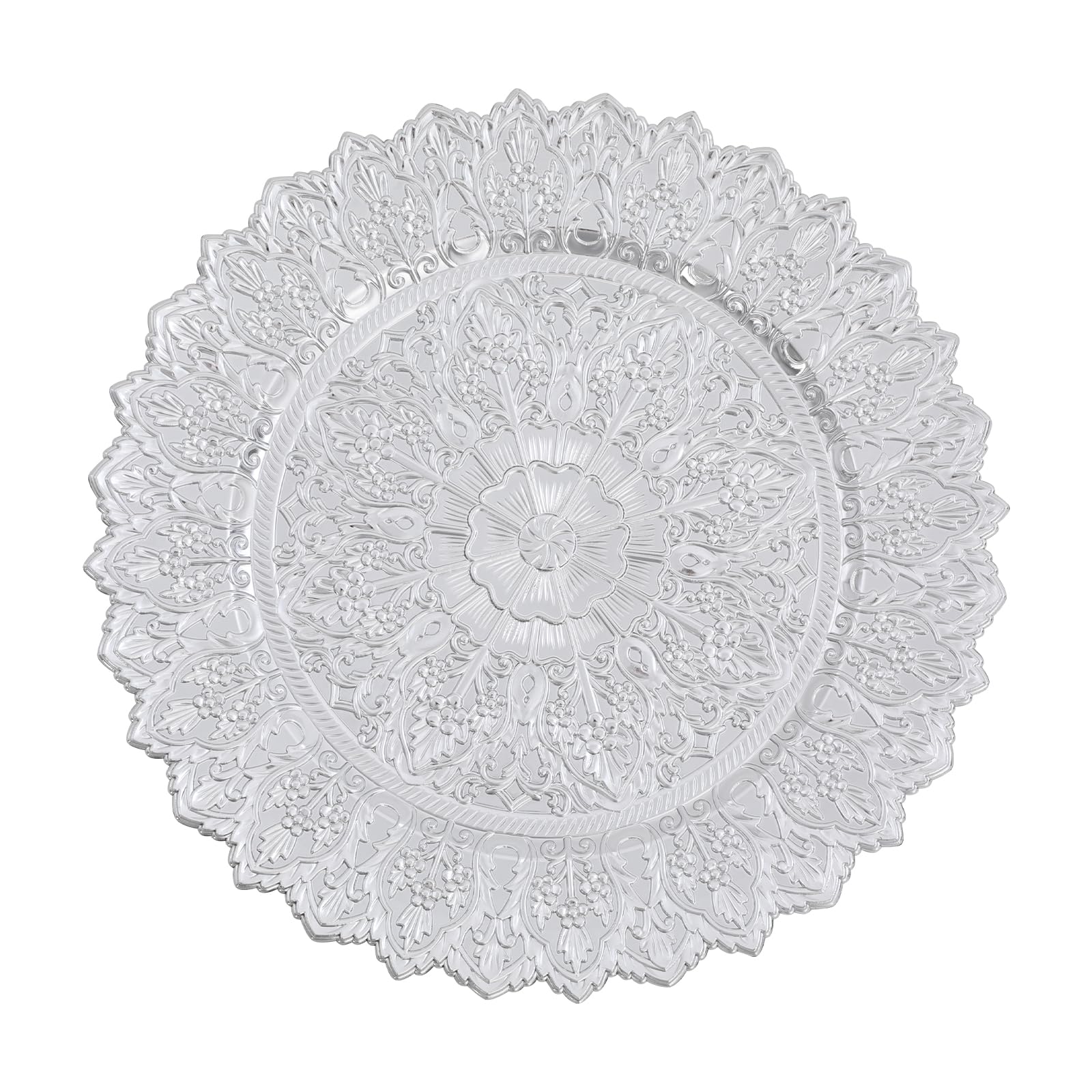Juego de 50 platos antiguos y vintage, 33 cm, de polipropileno, de alta calidad, para decoración de mesa con fondo solar y bordes lisos, para bodas, fiestas, banquetes, restaurantes, eventos