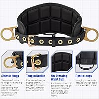 Vista 5 de TRSMIMA Arnés de seguridad para protección contra caídas, almohadilla acoplable, para techos, detención de caídas, arnés de seguridad
