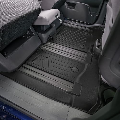 Miniatura 4 de SMARTLINER Juego de tapetes de piso de ajuste personalizado de 2 filas compatibles con Toyota Sienna 2021-2025