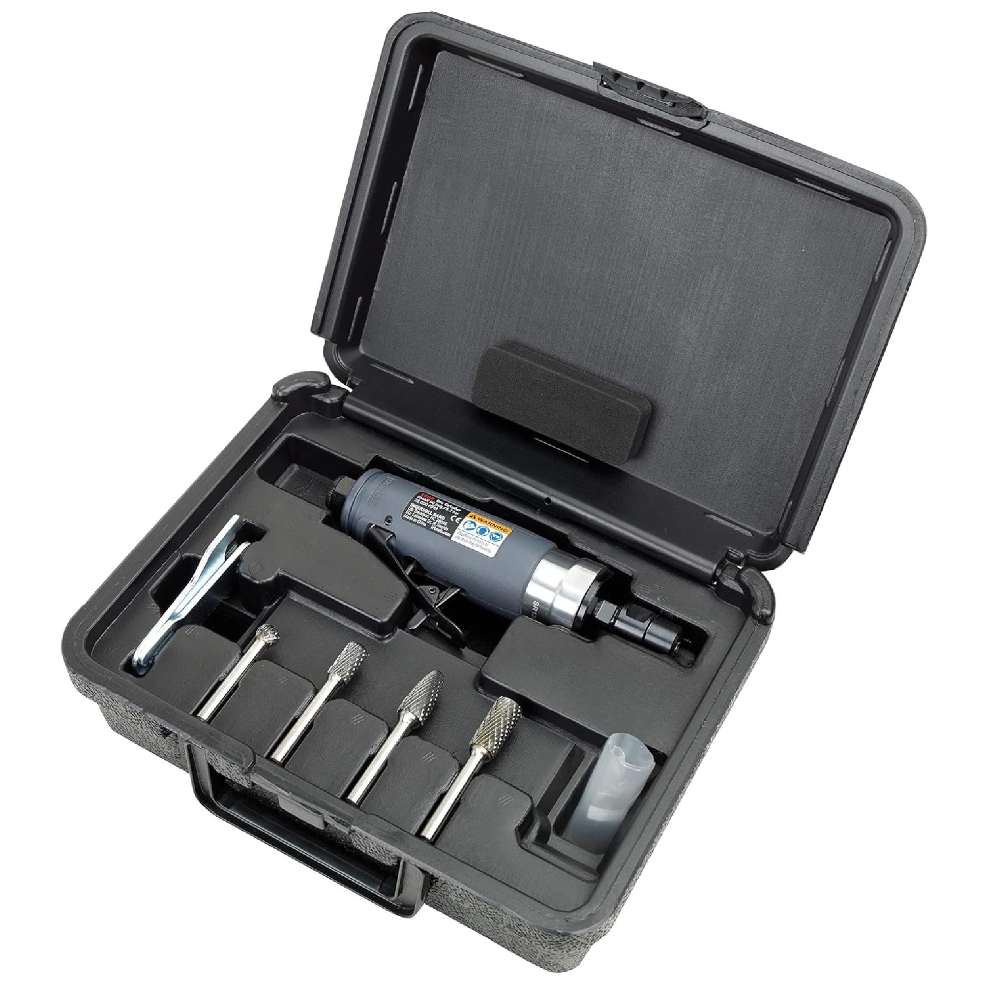 Ingersoll Rand 308BK 1/4" Collet Air Die Grinder Kit with Max Free Speed Up to 25,000 RPM, Includes 4 Burrs and Blow-Molded Case