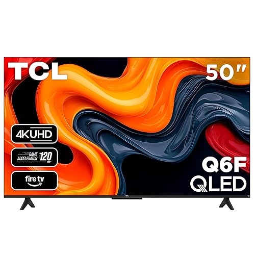 TCL 50-Inch Q6 QLED 4K UHD Smart TV with Fire TV (50Q651F, 2025 Model) Dolby Vision, HDR PRO+, Dolby Atmos, Alexa Built-in with Voice Remote, Apple AirPlay 2 Compatibility, Streaming Television - 2025 Model - 50 Inch