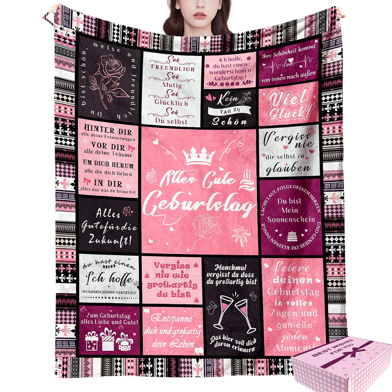 Roze - Plaids Voor Op Bed / Dekens, Kleden & Lappendekens
