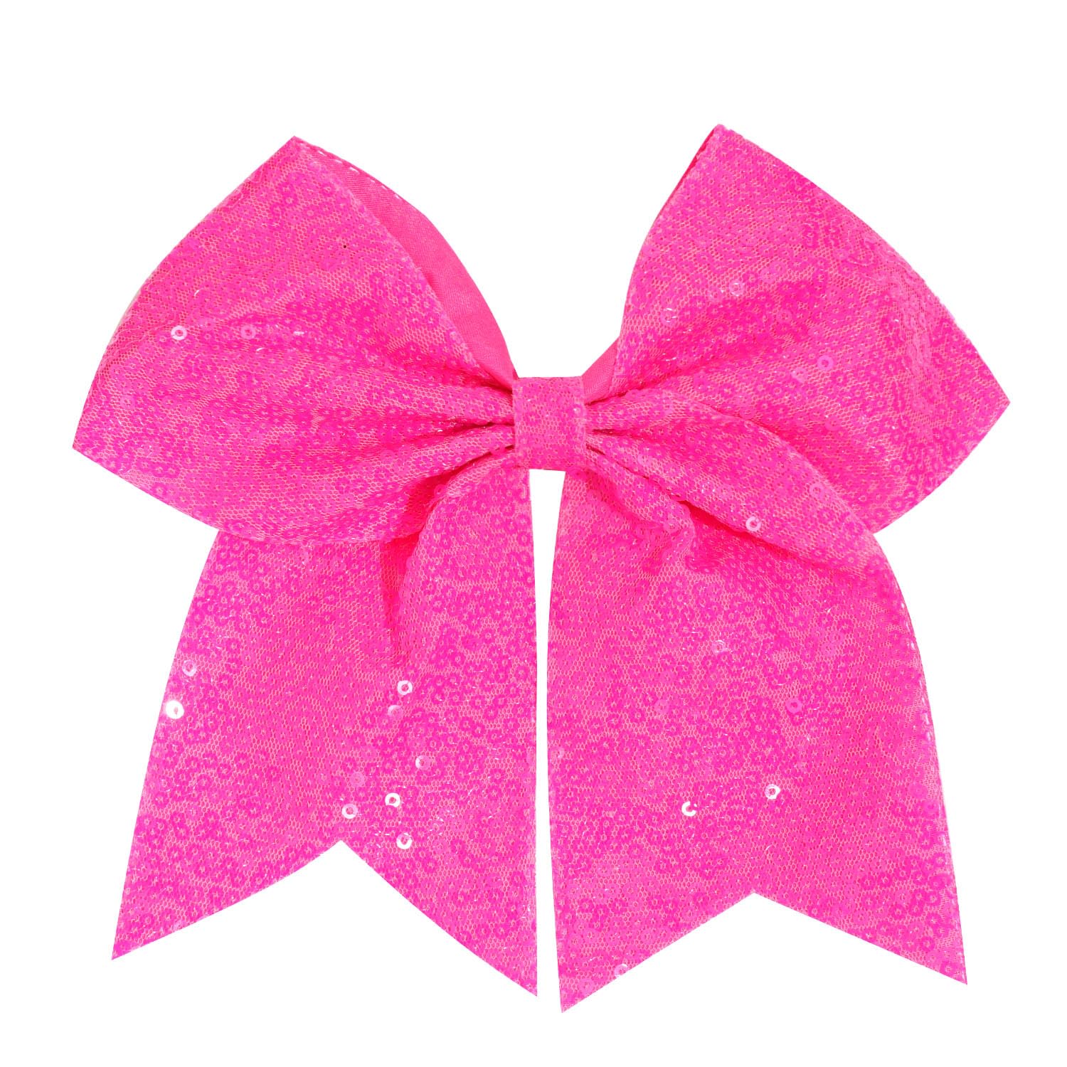 Photo 1 of 1 Pcs 8" Large Sequin Cheer Bows Clips, Cheerleading Glitter Hair Bow with Alligator Clips Hair Accessories for Cheerleaders Football Competition Sports (Bright Pink)