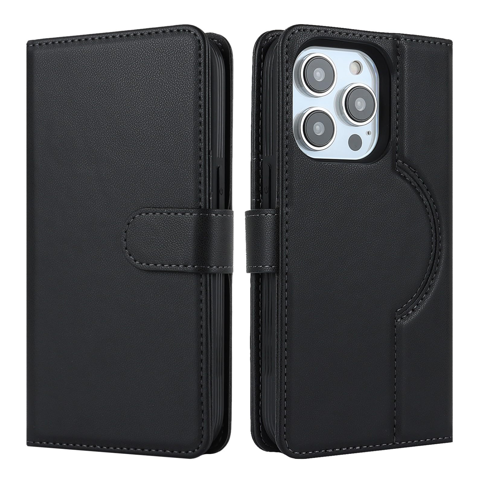 Zouzt for iPhone 15 Pro 6.1 Inch Detachable Wallet Case with Card Holder for MagSafe Premium PU Leather 2 in 1 Flip Folio Book Magnetic Stand Protective Phone Cover for iPhone 15 Pro - Image 3