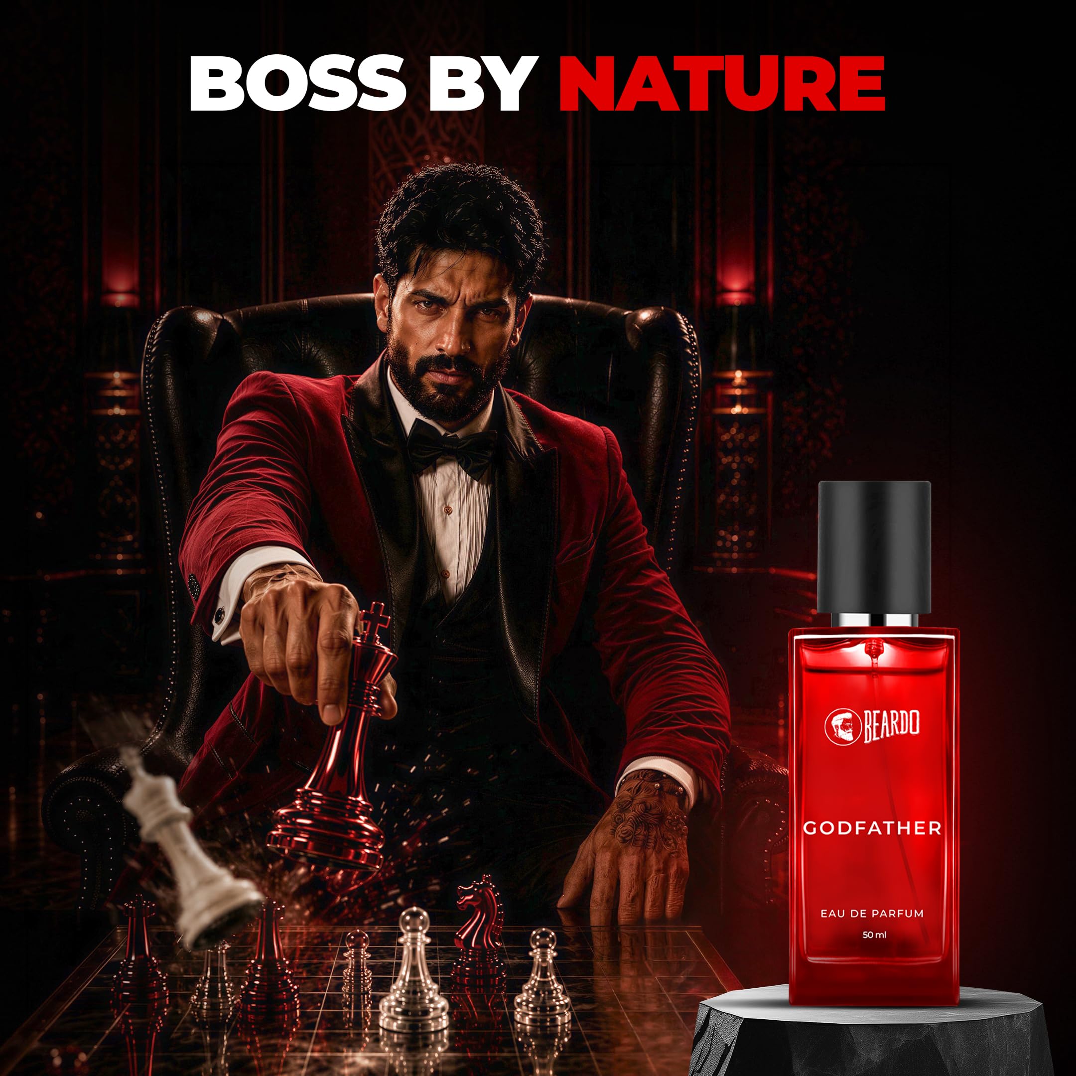 BEARDO Godfather Perfume For Men, 50Ml | Aromatic, Spicy Perfume For Men Long Lasting Perfume For Date Night Fragrance | Body Spray For Men | Gift For Husband | Gift For Boyfriend