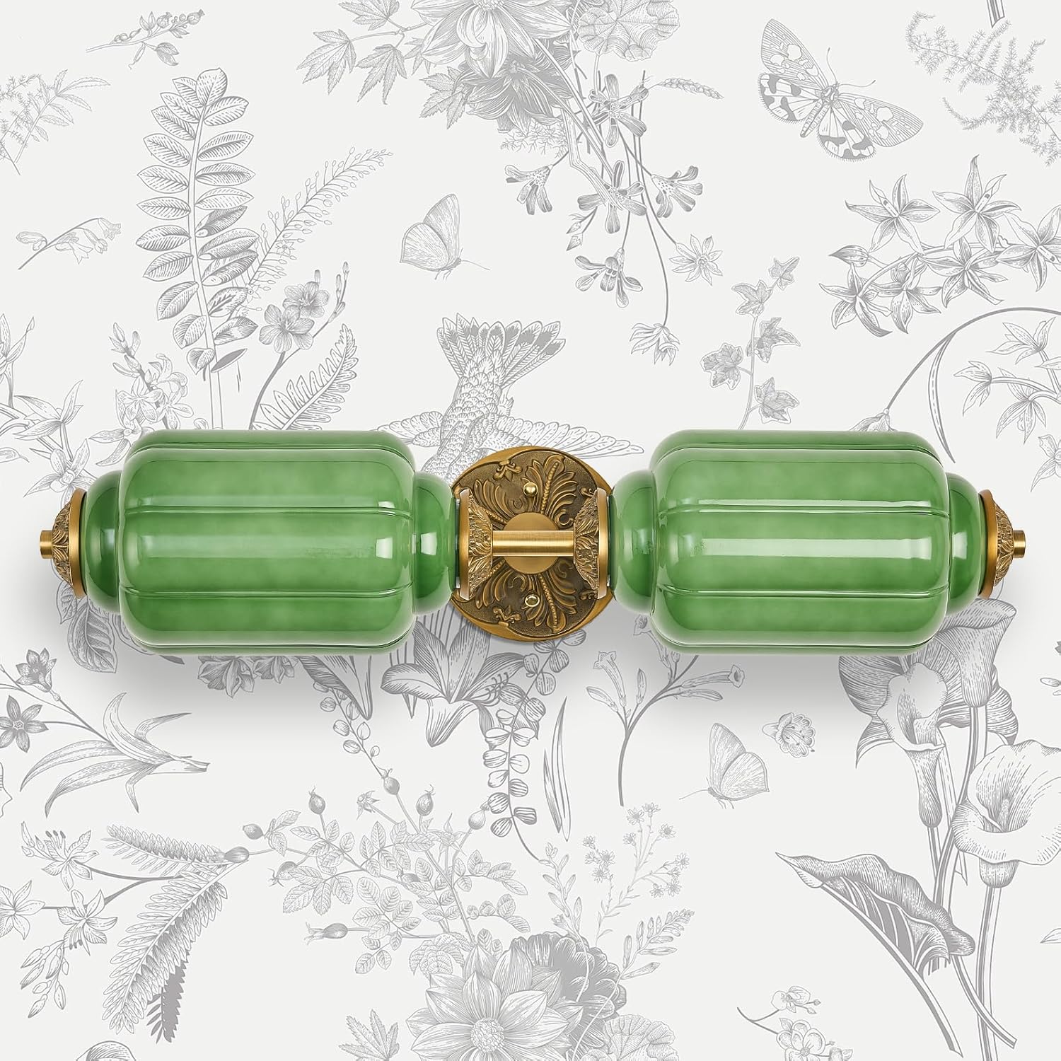 VitaLink Antique Wall Sconces Bathroom Vanity Light 2-Light Hardwired Vintage Green Milk Glass Wall Sconce Lighting Fixture for Living Room Bedroom Bathroom Hallway Entryway