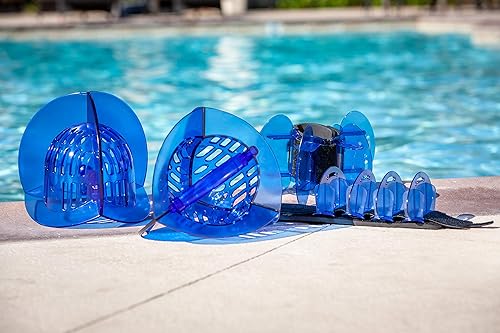 Hydrorevolution Ultimate Pool Exercise Bundle | Pesos de agua de alta resistencia | Equipo de ejercicio acuático | Campanas azules, aletas y barra