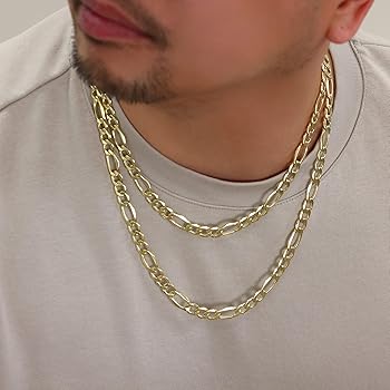 Amazon | Nuragold 10K リアルイエローゴールド フィガロリンク 9mm Amazon | Nuragold 10K リアルイエローゴールド フィガロリンク 9mm