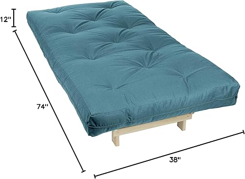 Miniatura 36 de Poly Solid - Colchón de futón completo, 8 pulgadas, color azul polvoriento Negro -,Azul,rosado (Blush Pink),Borgoña,Burnt orange,2-Burnt