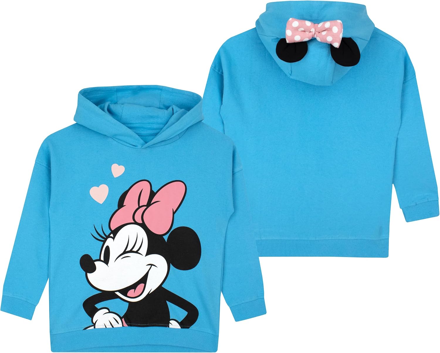 Disney Minnie Mouse Girls Hoodie | Girls Hoodies With 3D Ears | Minnie Mouse Sweatshirt